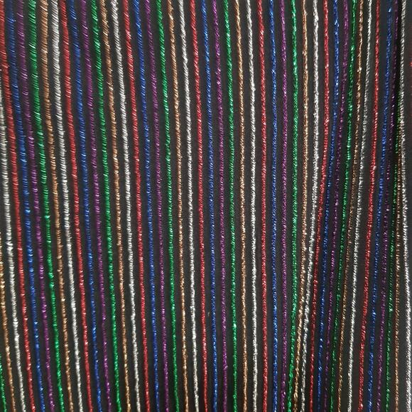 NWT Forever 21 Rainbow Striped Sequin Black Stretchy Mini Dress S - Picture 5 of 5